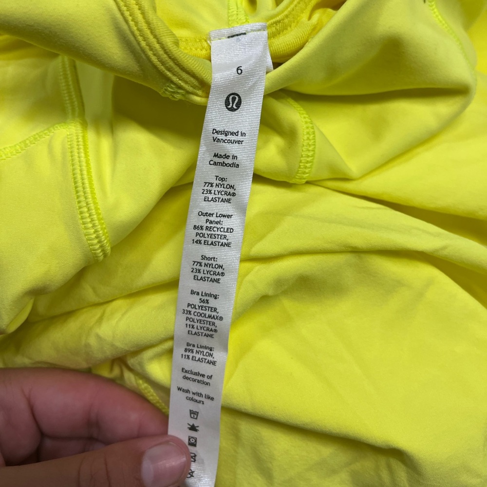 NWT Lululemon Court Crush Tennis Dress Electric Lemon Women’s Size 6 - Picture 12 of 13